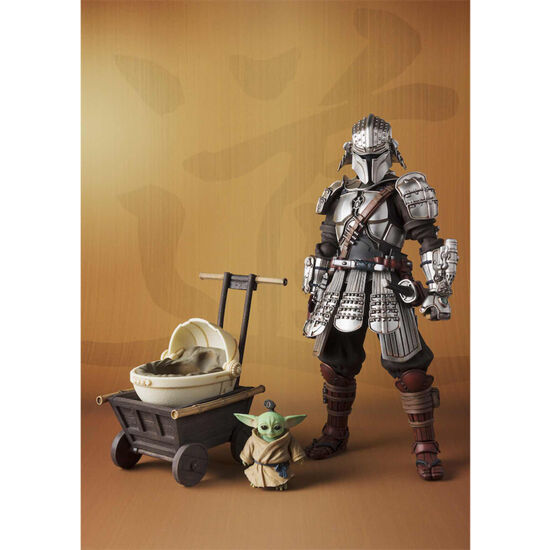 FIGURA RONIN MANDALORIAN BESKAR ARMOR & GROGU STAR WARS 18CM image 1