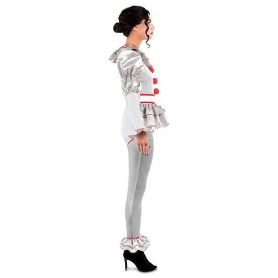 DISFRAZ PAYASA SINIESTRA BODY, MEDIAS Y TOBILLERAS CON VOLANTE TALLA M image 1