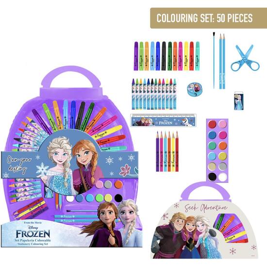 SET PAPELERÍA COLOREABLE 50 PIEZAS FROZEN image 0
