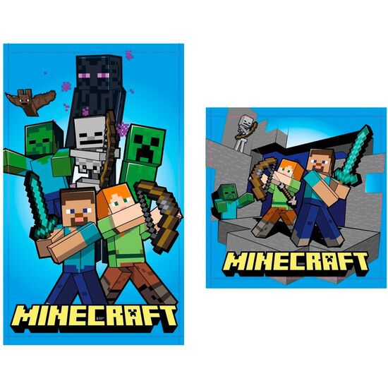SET 2 TOALLAS BAÑO MINECRAFT ALGODON image 0