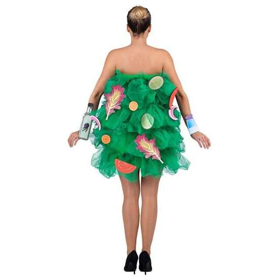 DISFRAZ ENSALADA VESTIDO CON ACCESORIOS Y BRAZALETES TALLA ONE SIZE ADULT image 2