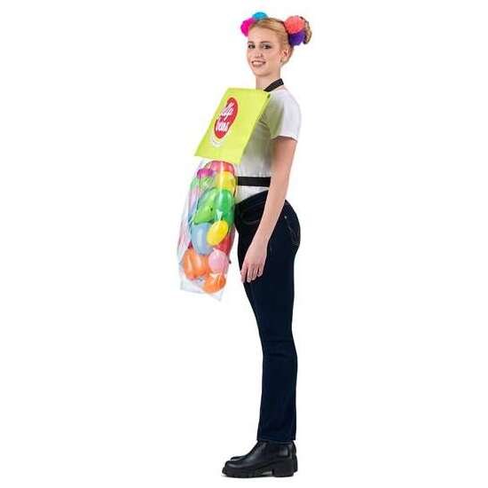 DISFRAZ BOLSA DE GOMINOLAS BOLSA CON CORREAS, GLOBOS E INFLADOR TALLA ONE SIZE ADULT image 1