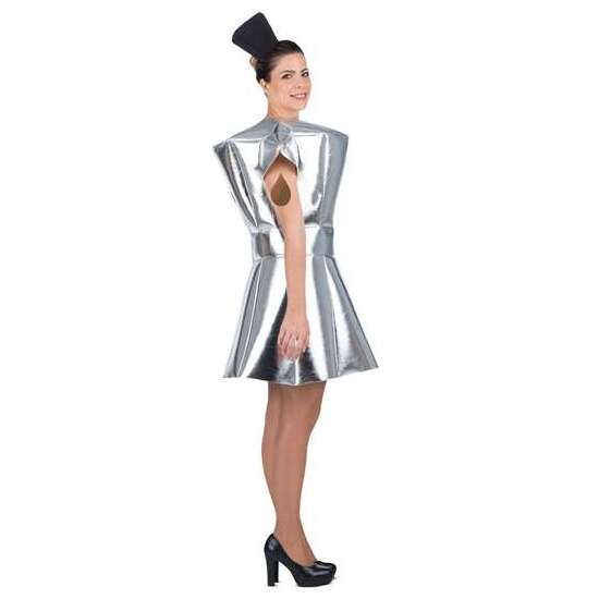 DISFRAZ CAFETERA TOCADO, CAMISETA, GUANTE Y VESTIDO TALLA ONE SIZE ADULT image 1