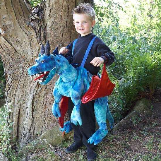 DISFRAZ NIÑO DRAGÓN AZUL CON TIRANTES image 0