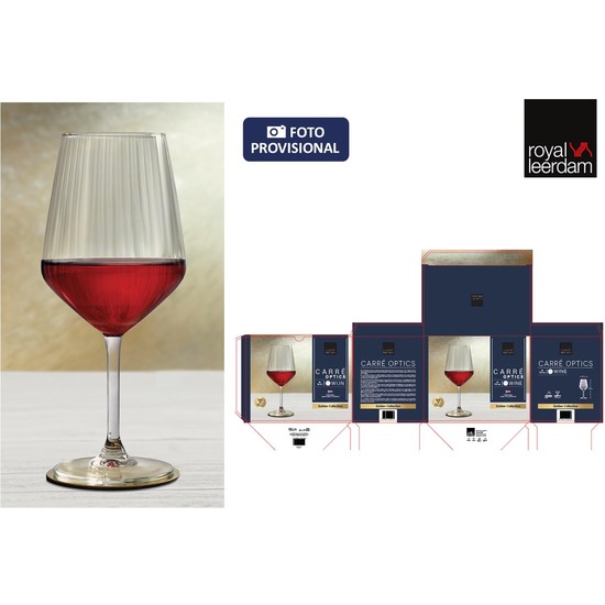 P24 SET 6 COPAS VINO 52CL CARRE OPTICS image 0