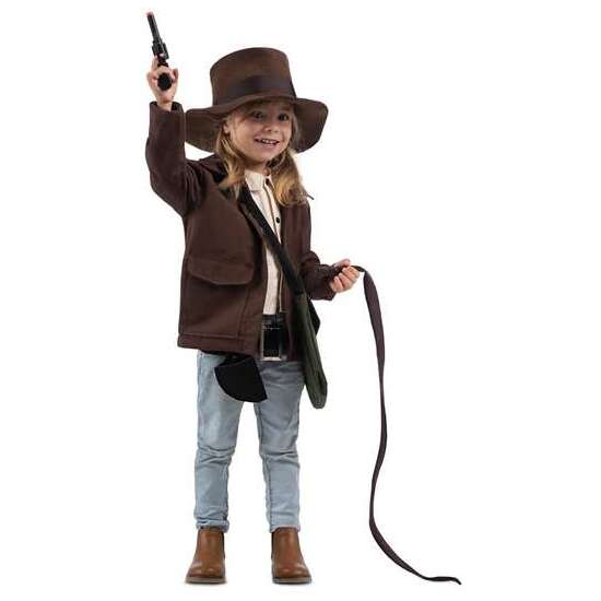 DISFRAZ YO QUIERO SER ARQUEÓLOGO/A SOMBRERO, CHAQUETA CON CAMISA, CINTURÓN, PISTOLERA, PISTOLA, LÁTIGO Y BOLSA TALLA 3-5 Y image 5