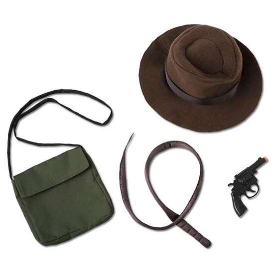 DISFRAZ YO QUIERO SER ARQUEÓLOGO/A SOMBRERO, CHAQUETA CON CAMISA, CINTURÓN, PISTOLERA, PISTOLA, LÁTIGO Y BOLSA TALLA 5-7 Y image 1