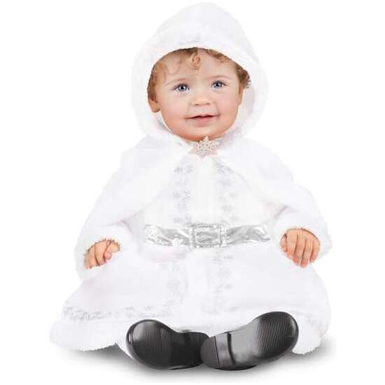 DISFRAZ MONADA BLANCA NAVIDAD VESTIDO CON ENAGUAS Y CUBREHOMBROS CON CAPUCHA TALLA 12-24 M image 0
