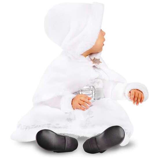 DISFRAZ MONADA BLANCA NAVIDAD VESTIDO CON ENAGUAS Y CUBREHOMBROS CON CAPUCHA TALLA 12-24 M image 1