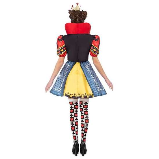 DISFRAZ REINA DE CORAZONES DIADEMA CON CORONA, VESTIDO Y MEDIAS TALLA XL image 2