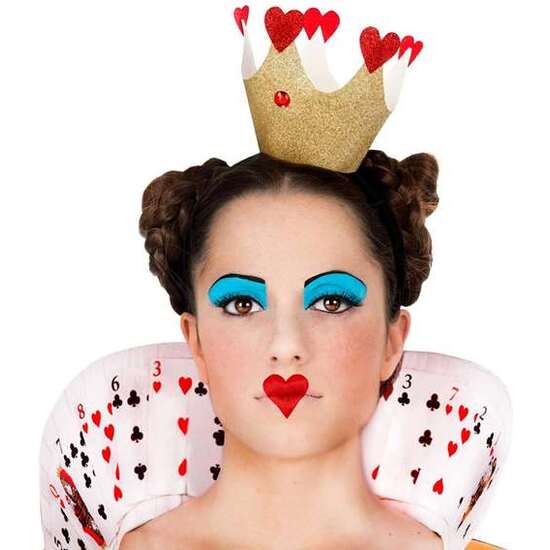 DISFRAZ REINA DE CORAZONES DIADEMA CON CORONA, VESTIDO Y MEDIAS TALLA M image 4