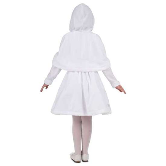 DISFRAZ MONADA BLANCA NAVIDAD VESTIDO CON ENAGUAS Y CUBREHOMBROS CON CAPUCHA TALLA 10-12 Y image 2