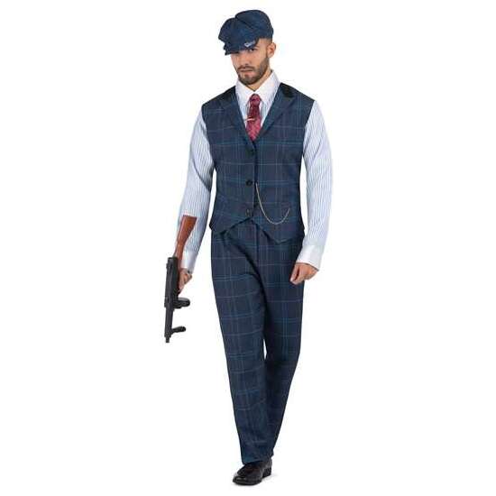 DISFRAZ GÁNSTER IRLANDÉS GORRA, CAMISA CON CHALECO Y CADENA, CORBATA CON PASADOR Y PANTALÓN  TALLA M image 0