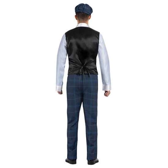 DISFRAZ GÁNSTER IRLANDÉS GORRA, CAMISA CON CHALECO Y CADENA, CORBATA CON PASADOR Y PANTALÓN  TALLA M image 2