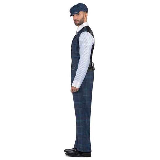 DISFRAZ GÁNSTER IRLANDÉS GORRA, CAMISA CON CHALECO Y CADENA, CORBATA CON PASADOR Y PANTALÓN  TALLA S image 1