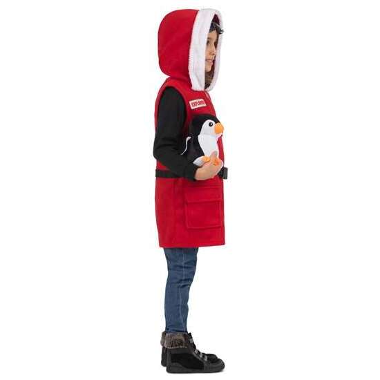 DISFRAZ YO QUIERO SER EXPLORADOR/A DEL POLO NORTE  GAFAS DE SKI, CHALECO CON CAPUCHA Y PINGÜINO DE PELUCHE TALLA 3-5 Y image 1