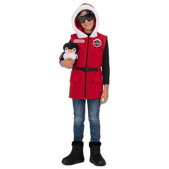 DISFRAZ YO QUIERO SER EXPLORADOR/A DEL POLO NORTE  GAFAS DE SKI, CHALECO CON CAPUCHA Y PINGÜINO DE PELUCHE TALLA 3-5 Y image 3