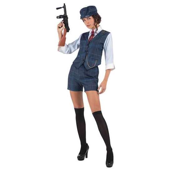 DISFRAZ GÁNSTER IRLANDESA  GORRA, CAMISA CON CHALECO Y CADENA, CORBATA CON PASADOR, PANTALÓN Y MEDIAS TALLA M image 0