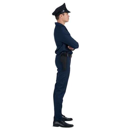 DISFRAZ POLICÍA GORRA, CAMISA, PANTALÓN Y CINTURÓN CON PISTOLERA TALLA XXL image 3