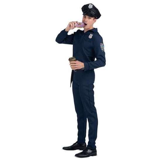 DISFRAZ POLICÍA GORRA, CAMISA, PANTALÓN Y CINTURÓN CON PISTOLERA TALLA XXL image 5