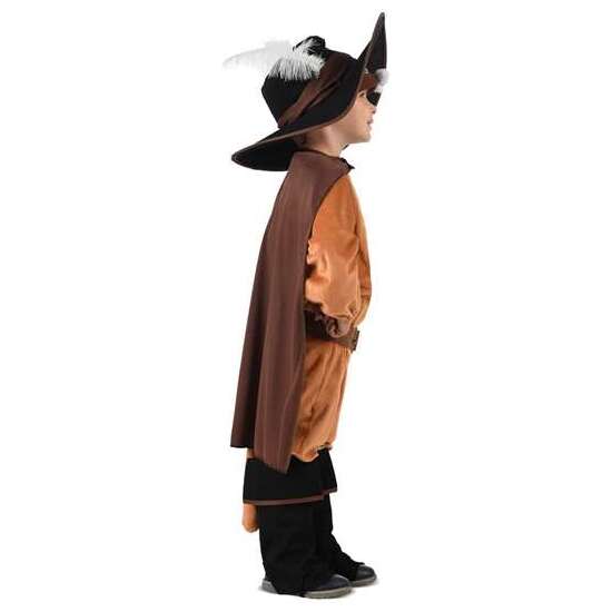 DISFRAZ GATO CON BOTAS SOMBRERO, MÁSCARA, CAPA, MONO, CINTURÓN, COLA Y POLAINAS TALLA 5-6 Y image 1