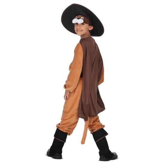 DISFRAZ GATO CON BOTAS SOMBRERO, MÁSCARA, CAPA, MONO, CINTURÓN, COLA Y POLAINAS TALLA 10-12 Y image 3
