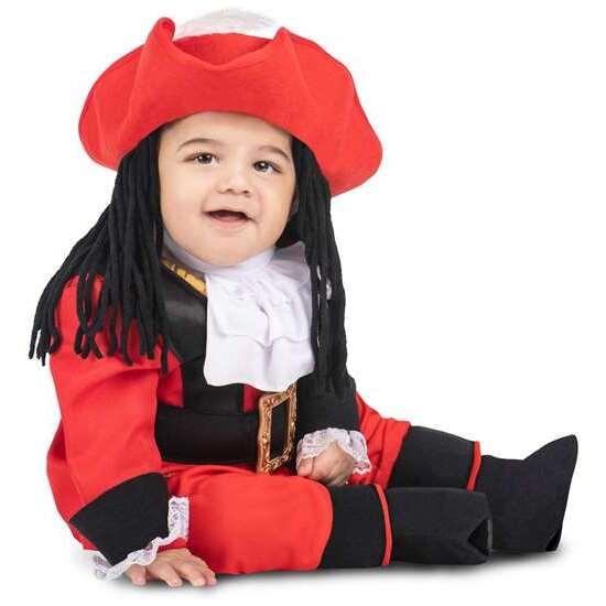 DISFRAZ GARFIO BEBÉ SOMBRERO CON PELUCA TEXTIL, CHAQUETA, CUELLO, GARFIO TEXTIL, PANTALÓN Y POLAINAS   TALLA 12-24 M image 1
