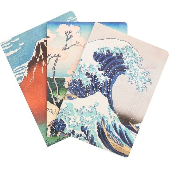 SET 3 CUADERNOS A5 LA GRAN OLA DE KANAGAWA HOKUSAI image 0