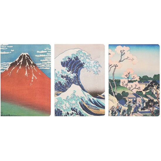 SET 3 CUADERNOS A5 LA GRAN OLA DE KANAGAWA HOKUSAI image 1
