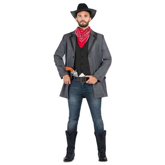 DISFRAZ PISTOLERO REBELDE SOMBRERO, BANDANA, CHAQUETA, CHALECO Y CINTURÓN TALLA XL image 0