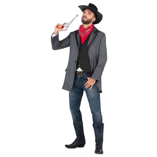 DISFRAZ PISTOLERO REBELDE SOMBRERO, BANDANA, CHAQUETA, CHALECO Y CINTURÓN TALLA XL image 3