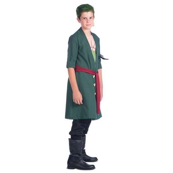 DISFRAZ RORONOA ZORO CREMA PARA EL PELO, PENDIENTES, CHAQUETA, PAÑUELO, FAJÍN Y PANTALÓN TALLA 10-12 Y image 1