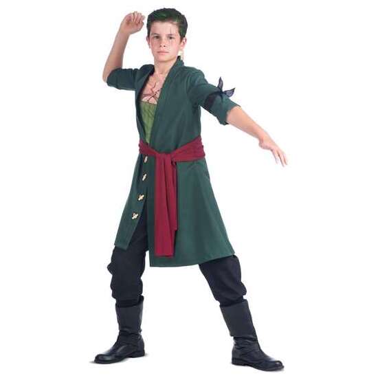 DISFRAZ RORONOA ZORO CREMA PARA EL PELO, PENDIENTES, CHAQUETA, PAÑUELO, FAJÍN Y PANTALÓN TALLA 10-12 Y image 4