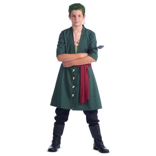 DISFRAZ RORONOA ZORO CREMA PARA EL PELO, PENDIENTES, CHAQUETA, PAÑUELO, FAJÍN Y PANTALÓN TALLA 10-12 Y image 5