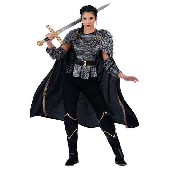 DISFRAZ DAMA VIKINGA CAPA, TÚNICA, CINTURÓN, MANGUITOS Y CUBREBOTAS TALLA XXXL image 0