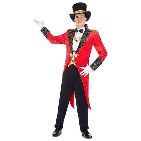 DISFRAZ JEFE DE PISTA CHAQUETA CON CHALECO, PANTALÓN, SOMBRERO Y PAJARITA TALLA XXXL image 0
