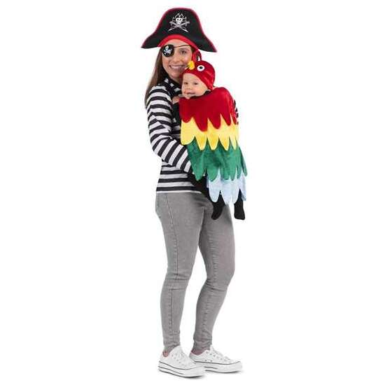 CUBREMOCHILA PIRATA Y LORO CUBREMOCHILA, GORRO PIRATA, PARCHE PIRATA Y GORRITO LORO  TALLA ONE SIZE ADULT image 1