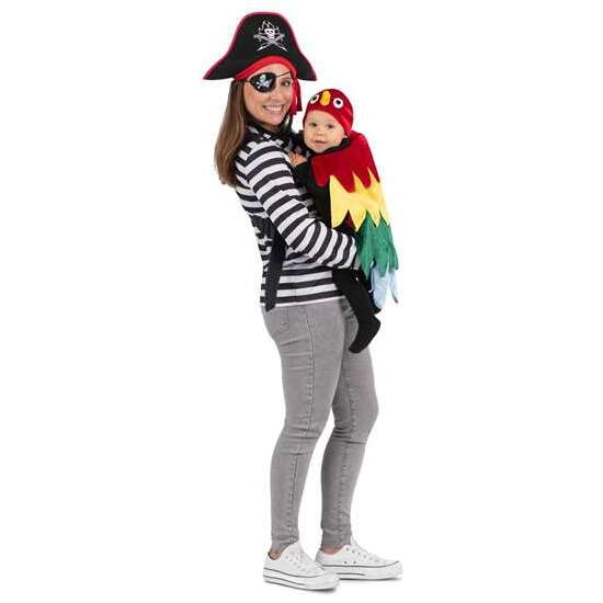 CUBREMOCHILA PIRATA Y LORO CUBREMOCHILA, GORRO PIRATA, PARCHE PIRATA Y GORRITO LORO  TALLA ONE SIZE ADULT image 3