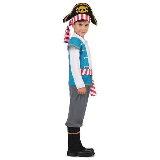 DISFRAZ PIRATA GORRO, CAMISA CON CHALECO Y FAJA, PANTALÓN Y CUBREBOTAS TALLA 10-12 Y image 3