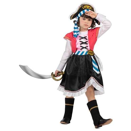 DISFRAZ PIRATA GORRO, VESTIDO CON CORPIÑO, CHALECO Y CINTURÓN, Y CUBREBOTAS TALLA 10-12 Y image 5