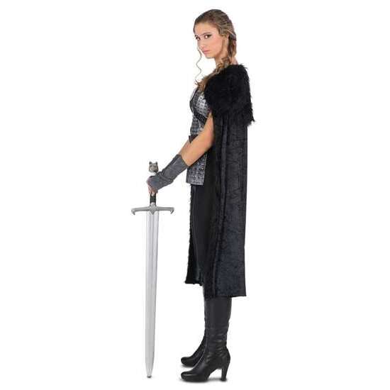 DISFRAZ DAMA DEL NORTE CAPA CON CORREAJE, TÚNICA, CINTURÓN Y MITONES TALLA L image 1