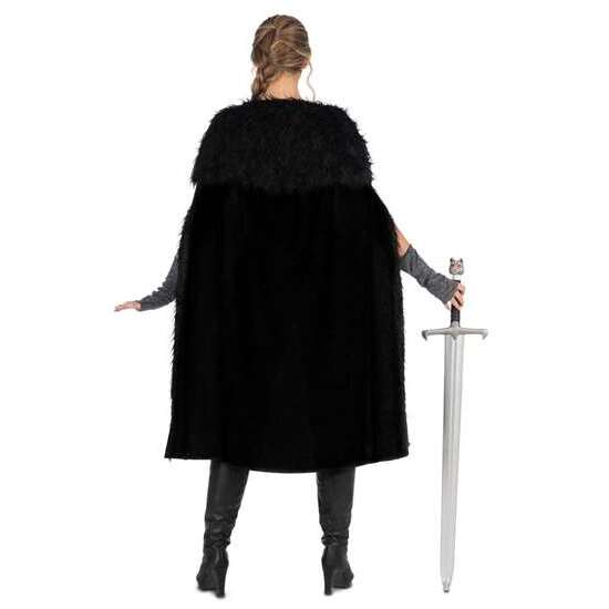 DISFRAZ DAMA DEL NORTE CAPA CON CORREAJE, TÚNICA, CINTURÓN Y MITONES TALLA L image 2