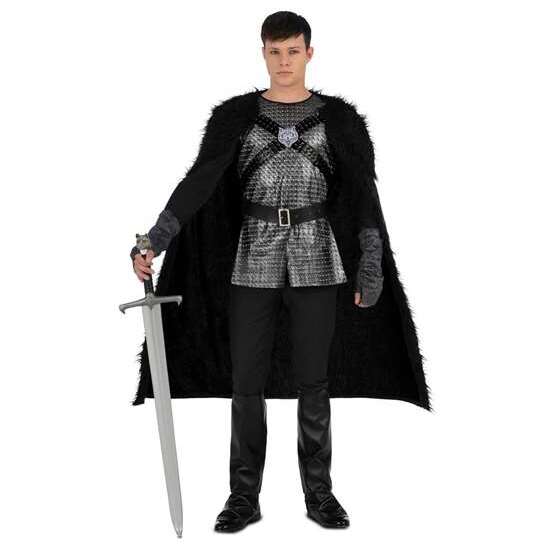 DISFRAZ SEÑOR DEL NORTE CAPA CON CORREAJE, TÚNICA, CINTURÓN, MITONES Y CUBRE BOTAS TALLA S image 0