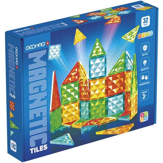 GEOMAG MAGNETIC TILES GEMS 32 PZAS. image 0