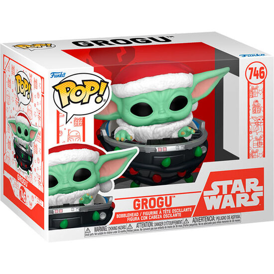 FIGURA POP STAR WARS GROGU WITH SANTA HAT IN PRAM image 0