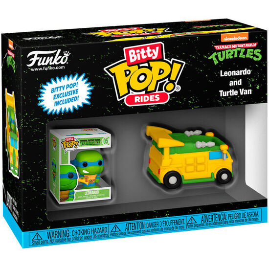 FIGURA BITTY POP RIDE TORTUGAS NINJA LEONARDO AND TURTLE VAN image 0
