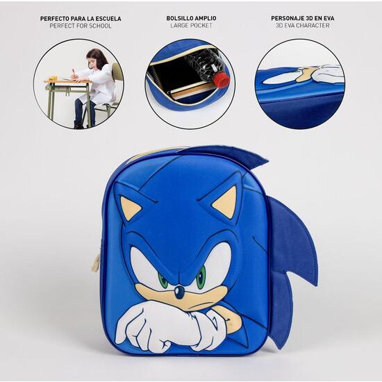 MOCHILA INFANTIL 3D APLICACIONES SONIC image 2