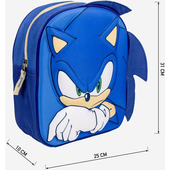 MOCHILA INFANTIL 3D APLICACIONES SONIC image 3
