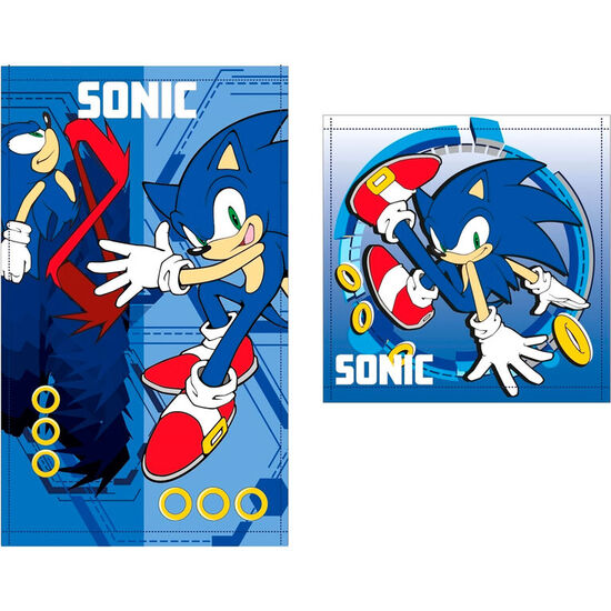 SET 2 TOALLAS BAÑO SONIC THE HEDGEHOG ALGODON image 0