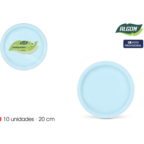 SET-10 PLATO CART.AZUL BABY SOJA 20 ALGON image 1
